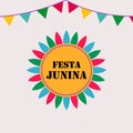 A colorful banner with the words festa on it