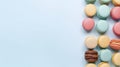 Banner with macarons. Copy space, background. Generative AI Royalty Free Stock Photo