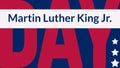 Banner Martin Luther King Jr. Day with typography. Daydream MLK minimalistic vector illustration on dark blue background. Simple