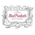 Banner meat products Royalty Free Stock Photo