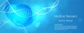 Banner Medical dna and technology background. vector background design