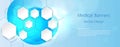 Banner Medical dna and technology background. vector background design Royalty Free Stock Photo