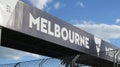 Banner of Melbourne Albert park circuit track with blue sky background on a sunny day, F1 Aus GP, Melbourne