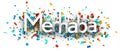 Banner with merhaba sign on colorful confetti background Royalty Free Stock Photo