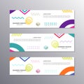 Banner with minimal design, cool geometric memphis background, Applicable for Banners, Header, Footer, Advertising