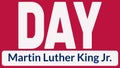 Banner MLK Day with typography. Daydream Martin Luther King Jr. minimalistic vector illustration on dark blue background. Simple Royalty Free Stock Photo