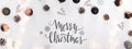 Banner with modern Christmas decor on the white background