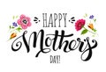 Banner Mothers Day with flowers and lettering