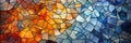 banner of multicolor geometrical wide mosaic with vivid colors and artistic glass