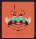 Banner for  mustache season  november Royalty Free Stock Photo