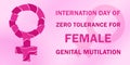 Banner for the national month of female health with the symbol of femininity of the Venus mirror and text, concept of a healthy li