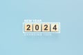 2024 banner. 2024 New Year charging. New goals and plans for future in 2024 year. trend blue background Royalty Free Stock Photo