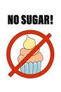 banner no sugar, diet, icon be health