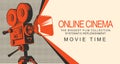 Banner for online cinema with old movie projector