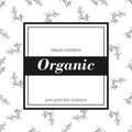 Banner for organic shop. Vector floral illustration.