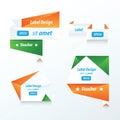 Banner origami green, blue, orange