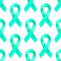 Banner with Ovarian Cancer Awareness Realistic Ribbon. Design Template for Websites Magazines