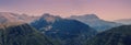 Banner of Panoramic view of mountain in National Park of Tzoumerka, Greece Epirus region. Mountain Royalty Free Stock Photo