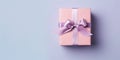 Banner with pastel pink colored gift box with copy space Royalty Free Stock Photo