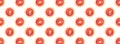 Banner, pattern from bloody oranges sliced or cut in half isolated on white background. Red sicilian orange fruit as Royalty Free Stock Photo