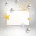 Banner with Pearls and Gold Stars Royalty Free Stock Photo