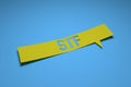 Banner with the phrase `STF`. stock photo
