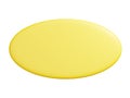 Banner plate 3d render - oval shaped yellow plaque with empty space for text for promotion and advertising poster.