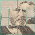 Banner with Portrait of U.S. president Ulysses S. Grant Royalty Free Stock Photo