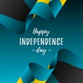 Banner or poster of Bahamas independence day celebration. Bahamas flag. Vector illustration.