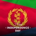 Banner or poster of Eritrea independence day celebration. Waving flag. Vector illustration.