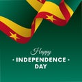 Banner or poster of Grenada independence day celebration. Waving flag. Vector illustration.