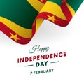 Banner or poster of Grenada independence day celebration. Waving flag. Vector illustration. Royalty Free Stock Photo