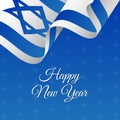 Banner or poster of Israel Happy New Year. Snowflake background.