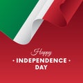 Banner or poster of Italy independence day celebration. Waving flag. Vector illustration.