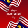 Banner or poster of Malaysia independence day celebration. Malaysia flag. Vector illustration.