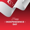 Banner or poster of Singapore independence day celebration. flag. Vector illustration.