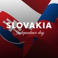 Banner or poster of Slovakia independence day celebration. Waving flag. Vector illustration.