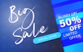 Banner, poster with the text Big Sale Sale special offer Discount 50 percent Off with abstract gradient lines, abstraction Royalty Free Stock Photo