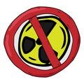 Banner Prohibiting Nuclear Weapons. Sign A Ban On Nuclear Missiles And Nuclear Tests