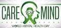 Banner Promoting Mind Care during World Mental Health Day, Vector Illustration