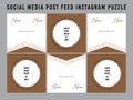 Banner puzzle post feed social media vector design illustration