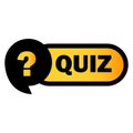 banner with quiz. Answer question sign. Vector illustration.