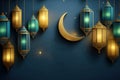 Ramadan Kareem, Eid Mubarakm, Islamic greeting card, poster, Royalty Free Stock Photo