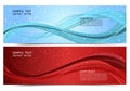 Banner red and blue color geometric abstract background with copy space, Vector illustration for your business Royalty Free Stock Photo