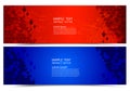 Banner red and blue color geometric abstract background, Vector illustration for your business Royalty Free Stock Photo