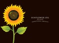 Banner for refined sunflower oil with inscription Royalty Free Stock Photo