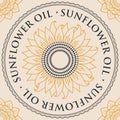 Banner for refined sunflower oil with sunflower Royalty Free Stock Photo