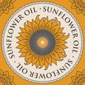 Banner for refined sunflower oil with sunflower