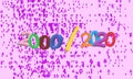 Banner related to an era, a stage in time. From 2000 to 2020. Background with a multitude of random numbers.
