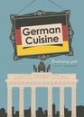 Banner restaurant Germany cuisine with Brandenburg gate